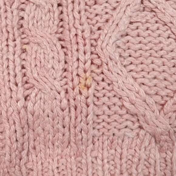 Vintage Nuggets Womens Sweater Pink L Open Knit Stretch Casual Cozy Grandma - Picture 5 of 11
